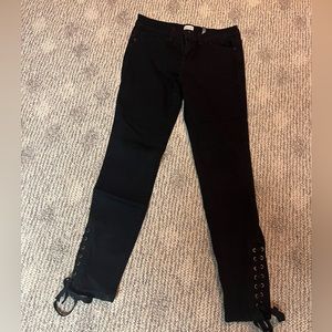 Sneak Peek Black Lace Up Ankle Jean - Size 7, NWOT